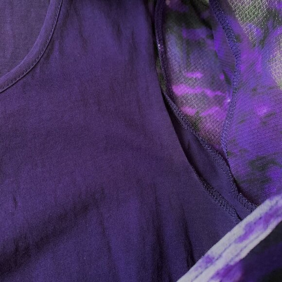 Vintage Olsen Y2K Purple Mesh Wrap Top Whimsigoth Witchy Fairy Sultry Boho Cyber - Picture 10 of 16